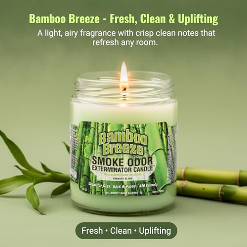 Smoke Odor Exterminator, Bamboo Breeze 13oz Jar Candle, 13 oz