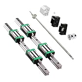 2PCS HGR20-300mm Linear Rail + 1PCS RM1605-300mm Ballscrew with BF12/BK12 Kit, DSG16H Nut Housing, Coupling, Slide Blocks Linear Guide Rail Ball Screw Set for DIY CNC Routers Lathes Mills