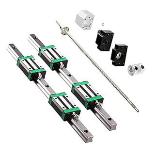 2PCS HGR20-300mm Linear Rail + 1PCS RM1605-300mm Ballscrew with BF12/BK12 Kit, DSG16H Nut Housing, Coupling, Slide Blocks Linear Guide Rail Ball Screw Set for DIY CNC Routers Lathes Mills