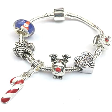 Liberty Charms Children's Niece 'Christmas Wishes' Silver Plated Charm Bracelet (18) Cover