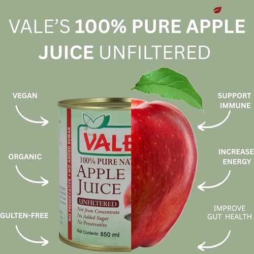 Image of Apple Juice Pure Unfiltered 100% Natural-No Added Sugar-Not From Concentrate-Prepared From Fresh Pressed Apples 850 Ml