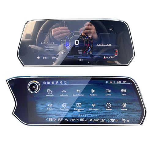 EUEKY 2pcs 2025 2026 Tahoe Suburban Tempered Glass Screen Protector Accessories 2025 2026 Tahoe Suburban Dash 11'' & 17.7" Nav. Screen Protector 2025 Tahoe z71 Suburban