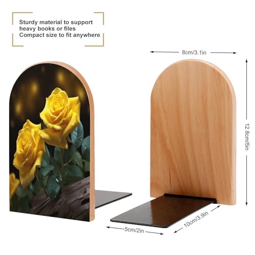 Sujetalibros de madera para estantes con tapones antideslizantes universales 3