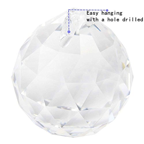 40 Mm Clear Crystal Ball Prisms Pendant Feng Shui Suncatcher Decorating Hanging Faceted Prism Balls (Pack Of 8 Pcs) #TOP1