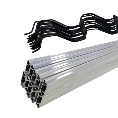 6.6ft Greenhouse Lock Channel and Spring Wire, PVC Coated Wiggle Wire & Aluminum Alloy u-Channel, Greenhouse Frame Kit for Greenhouse Plastic Cover or