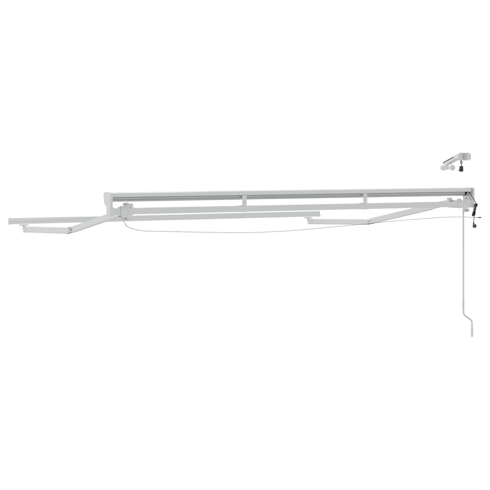 Telaio per tenda da sole elettrico, bianco, 3 x 2 m, in alluminio con LED, funzionamento a manovella, montaggio a parete, braccio articolato e protezione solare per giardino, terrazza, balcone