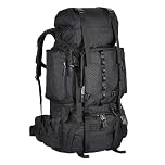Amazon Basics Internal Frame Waterproof Hiking Backpack Rucksack with Rainfly, 75 L, Black