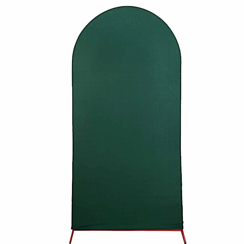 7 feet Hunter Green Fitted Matte Spandex Round Top Wedding Arch Backdrop Stand Cover Party Events Reception Home Decorations Supplies