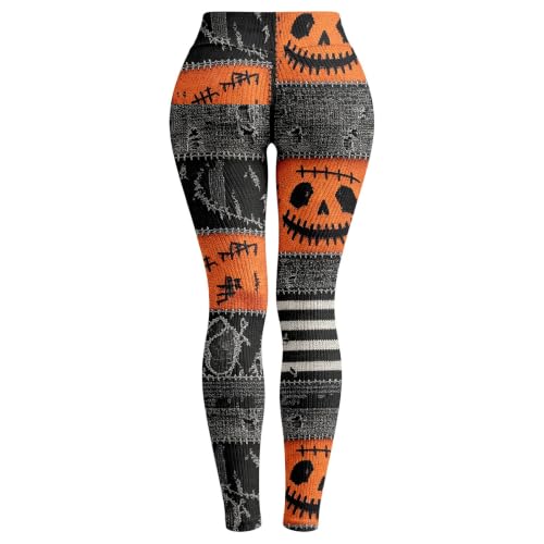 Womens Halloween Leggings High Waist Skull Printed Stretch Yoga Pants - image 5