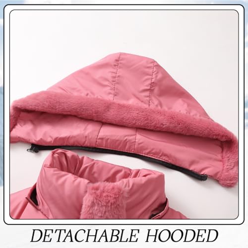 Girls Winter Coats Kids Puffer Jackets Fleece Lined Warm Snow Clothes With Hood3