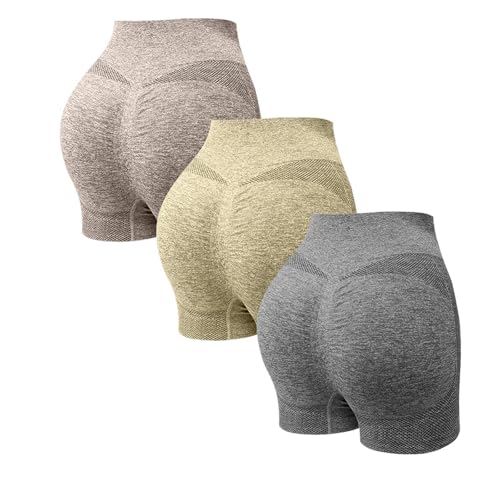 2 Pack Mallas Cortas Mujer Push Up Pantalones Cortos Deportes Cintura Alta Antirozaduras Pantalon Corto Deportivos Anticeluliticos Leggins Shorts Running Yoga Elásticos Short Gimnasio Fitness Ciclista