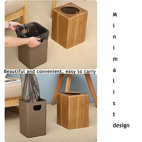 Caneca de Basura Cuadrada de Madera 8L miniatura 3