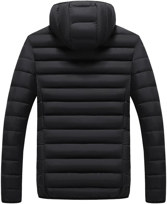 Men's winter imitation down jacket, thickened and warm, fashionable trend, detachable hat jacket