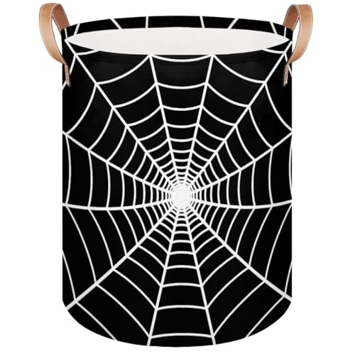Spider Web Hamper Laundry Basket Collapsible Round Dirty Clothes Hamper Storage Basket for Boys Room Bedroom Playing Room