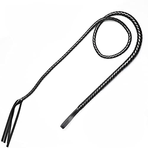 Amijoux 1.7M Black Long Horse Whip Horse Riding Crop Costume Accessories Equestrian Horse Whip For Horse Play Harness Handle Whip Party Cosplay #TOP26