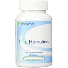 Nutra BioGenesis - Ultra Hematinic - Iron, B Vitamins and Copper for Iron Absorption, RBC Support and Energy - 60 Capsules