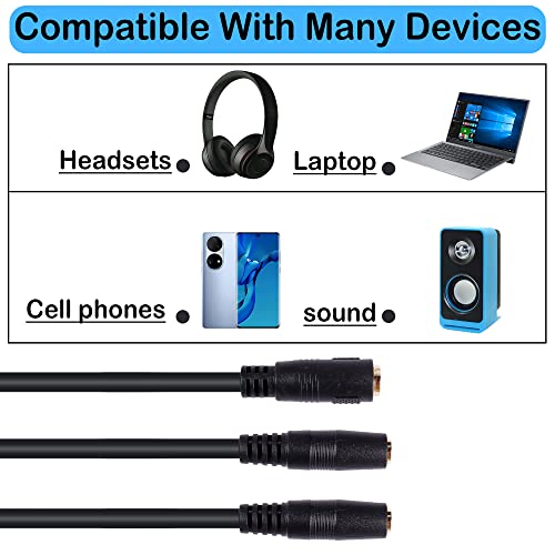 GINTOOYUN 4-level 3.5mm Female to 2.5mm Female + 3.5mm Female Audio Cable for Headphones Mobile Phones, Speakers, Laptops - Image 4