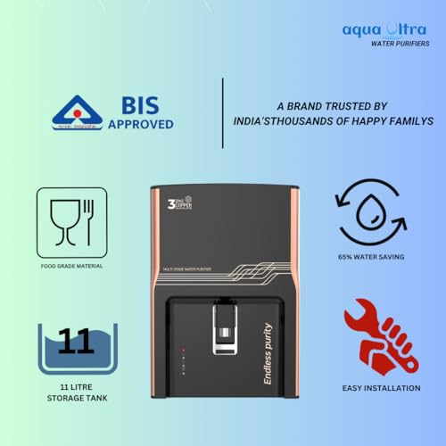 Image of AquaUltra Xpert Water Purifier for Home | RO+UV+UF | Taste Enhancer | 11L Storage | TDS Meter | Endless Purity | ISI Certified | Superior Performance | Ideal for Home| Works with All Water Sources