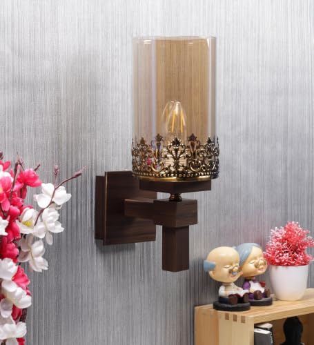 Image of ELIANTE by Jainsons Lights | Wooden Wood Wall Light -S- - Included Bulb | Multi Wood Wall Light | for Living Room, Bedroom, Hallway | E27 Holder | 3 Year Warranty