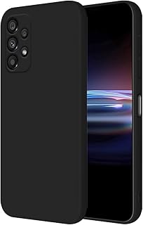 جراب حماية مضاد للسقوط من سيليكون سائل وبولي يوريثين مقاوم للحرارة لموبايل سامسونج جالاكسي A52 / A52 شبكة الجيل الخامس 5G وA52s شبكة الجيل الخامس 5G 6.5 بوصة من هونلين، أسود