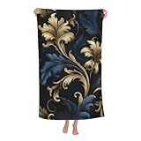 Qualité : serviette de plage à motif damassé, fabriquée en microfibre, absorbante, douce et confortable, séchage rapide, peut protéger efficacement votre peau.