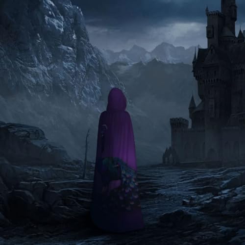 Cape à capuche paon violet pour déguisement de magicien et vampire - 7