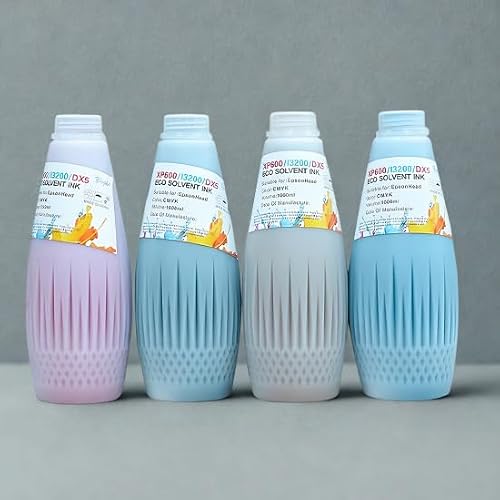 Eco-solvent ink CMYK SET OF 4 1L EACH Eco Solvent Ink Refill 1000ml 4-Color Set for DX5 XP600 I3200 I1600 Printhead use for Wide Format