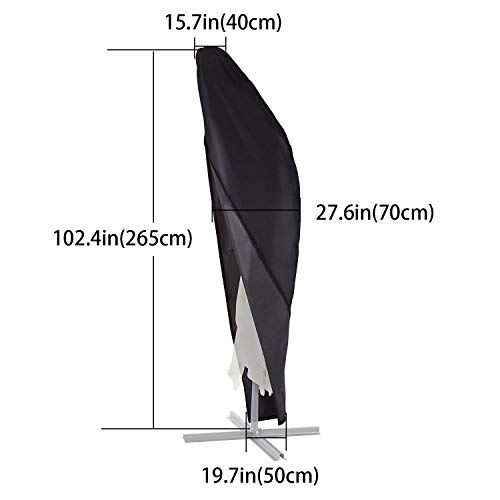 Xiliy. Housse de Protection Couverture pour Parasol 210D Polyester Meubles Parapluie avec Sac de Rangement 265x 50x70x40cm