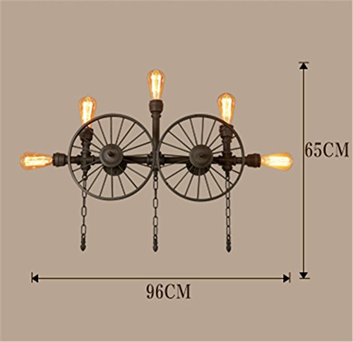 Industrial Vintage Wall Lights Iron Art Car Wheel Water Pipe Wall Lamp Retro E27 40W Max For Restaurant, Cafe, Bar, Kitchen,Bedroom steampunk buy now online