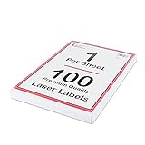 [100 étiquettes] Étiquettes d'imprimante autocollantes blanches autocollantes pour imprimante A4 1 par feuille | 1 par feuille d'étiquettes d'adresse A4