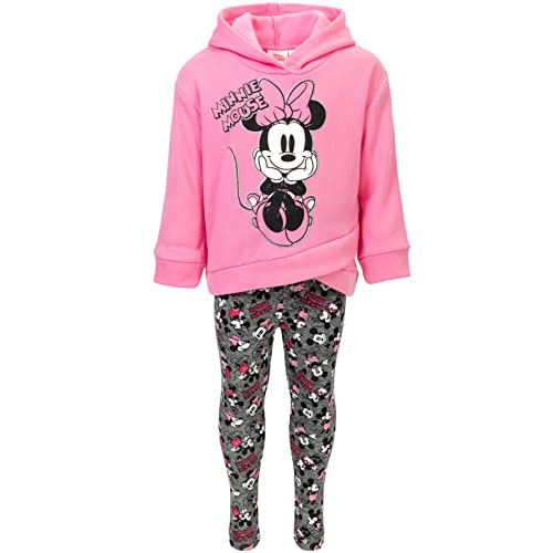 Image of Disney Minnie Mouse Fleece Pullover Crossover Hoodie and Leggings Outfit Set Infant to Big Kid Sizes (12 Months - 14-16)
