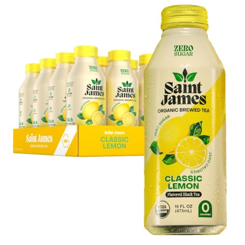 Saint James Brands Llc, Organic Black Tea Classic Lemon, 16.9 Oz (Case Of 12)