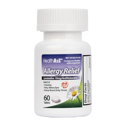 HealthA2Z® Allergy Relief | Loratadine 10mg | Antihistamine | Relief from Itchy Throat, Sneezing, runny noses |24-Hours Allergy Medicine (60 Tablets)