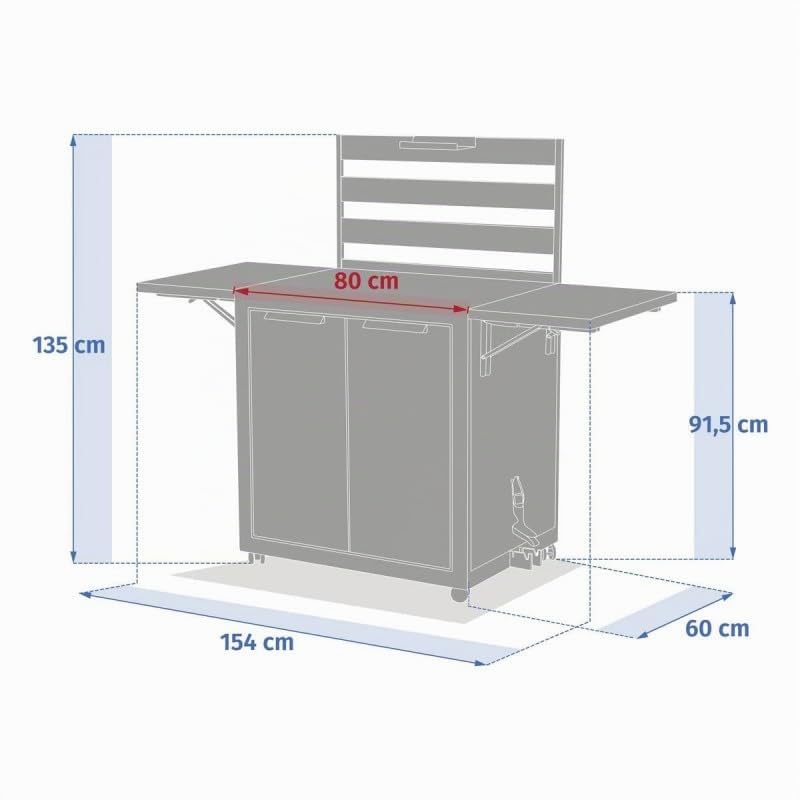 Hespéride Chariot à roulettes extérieur Oxyana Graphite