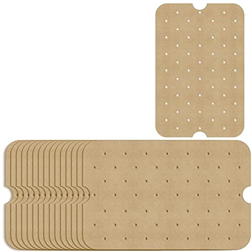 Spamietz - Papel de pergamino desechable para freidora de aire, 100 unidades de forros rectangulares perforados para freidora de aire para parrilla interior