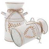 Vase rustique vintage – idéal pour différents environnements, cet objet polyvalent peut être utilisé au jardin, en décoration intérieure ou comme élément décoratif. pot à lait en fer forgé à motif floral