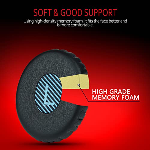 Image of Krone Kalpasmos Bose on Ear Replacement Pads for OE2 /OE2i, Soft Leather & Memory Foam Cushions for Daily Listening, Work & Travel, Blue Scrim, Black
