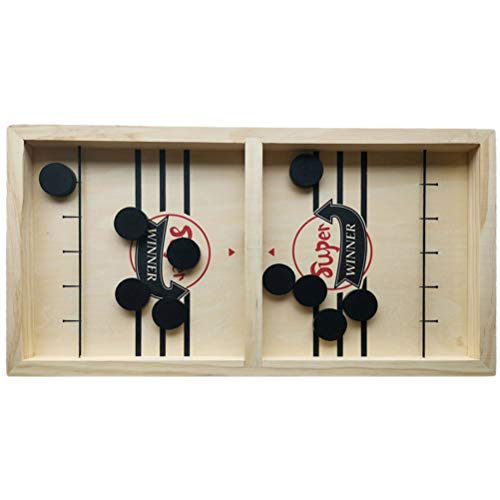 MeiLiu Slingshot Ice Hockey Winner Brettspiel, Holzkatapult Brettspielzeug, Adult Childrens Game Toy (37x24x3cm)