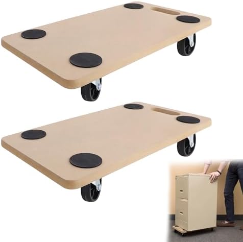YRHome Rolplank Set 2 Stuks - 58x29 Cm Transportrollers Tot 200 Kg - Meubelrollers Voor Verhuizing