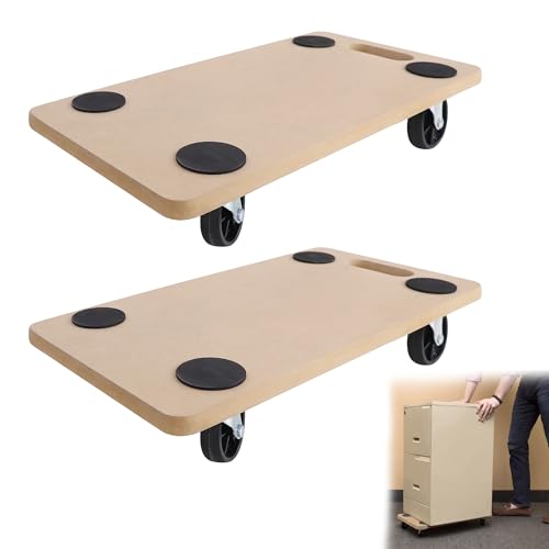 YRHome 2 stycken rullbräda, 58 x 29 cm, transportskoter, möbelskoter, transporthjälp, förvaringslåda, för flyttning, möbeltransport upp till 200 kg