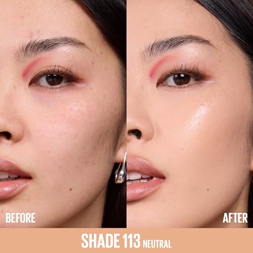 Image of Maybelline Lifter Plump & Glow Foundation, Liquid Foundation with 2% Niacinamide + Hyaluronic Acid, Plumping and Brightening Face Makeup, 113, 1 Count