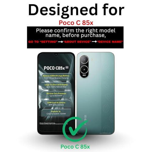 Image of COVERBLACK Soft Rubber Silicon Clear Case Back Cover Compatible for Poco c85x 5g - Transparent