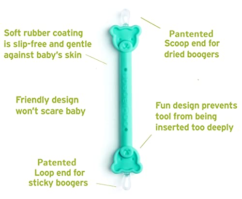 Oogiebear - Nose And Ear Gadget. Safe, Easy Nasal Booger And Ear Cleaner For Newborns And Infants. Dual Earwax And Snot Remover - 2 Pack With Case - Raspberry And Seafoam #TOP2