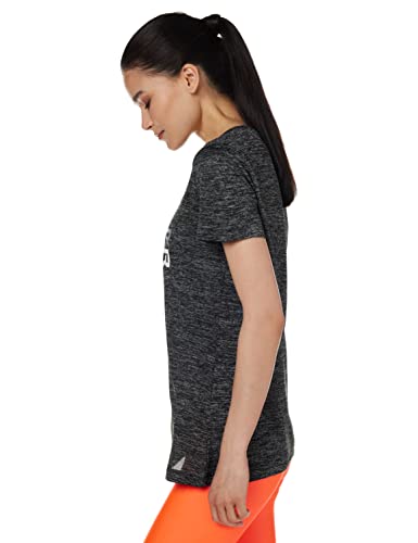 Under Armour Women's Standard Tech Twist Graphic Short Sleeve T-Shirt, (001) Black Medium Heather/White/Steel #TOP18