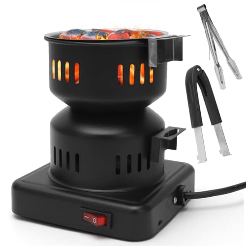 RANJIMA Encendedor de carbón eléctrico, carbón vegetal, barbacoa eléctrica, encendedor de carbón, quemador de carbón