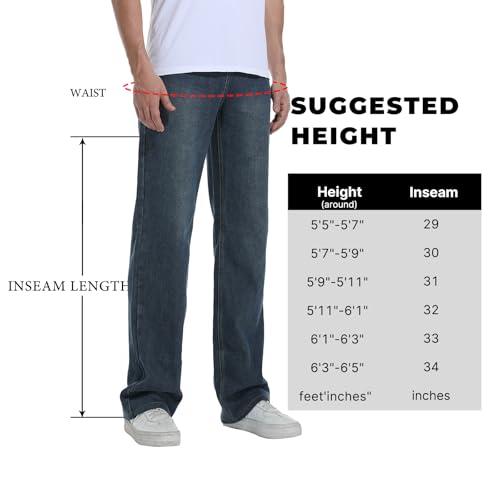Basic Jeans for Tall Men, Big and Tall Size, 36 Long Inseam, Lengthen and Large Size, Casual Fit Loose Jeans4