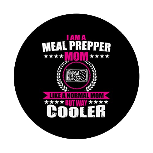 Funny Meal Prep Mom Meal Prepping For Women PopSockets Swappable PopGrip, Black - Image 3