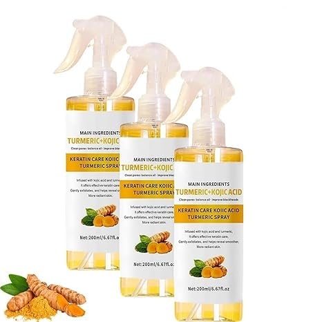 Peel Shot Keratin Care - Spray de cúrcuma con ácido kójico de 200 ml, spray exfoliante de cúrcuma de ácido kójico, exfolia suavemente, exfoliante corporal de cúrcuma, exfoliante suave y transparente