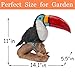 Euiroet Real Toucan Statue,Colorful Outdoor Bird Decor Sculpture- 14.2