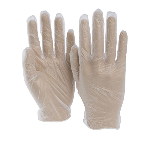 Vinyl Powder-Free Disposable Gloves by HUBERT – Large, Vinyl, Clear, Model 85741